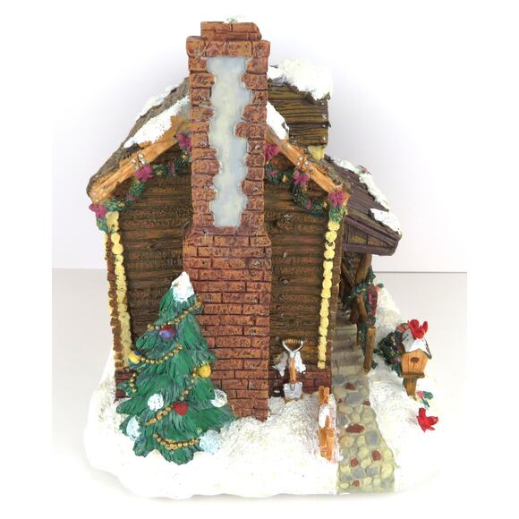 Christmas in the Woods Lighted Cabin House Rustic Log Holiday Village Décor - Picture 5 of 15